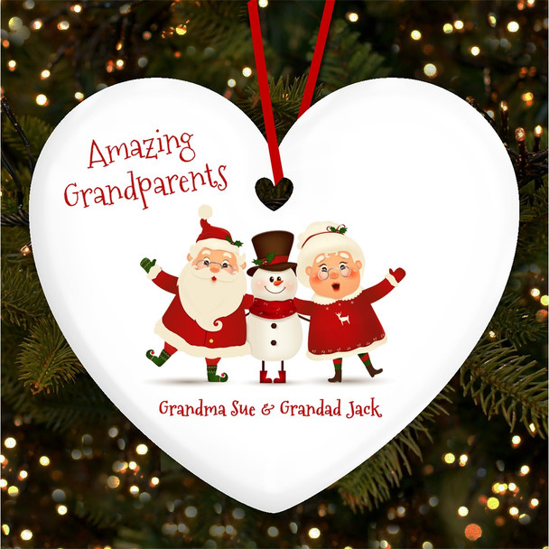 Amazing Grandparents Santa Claus Personalised Christmas Tree Ornament Decoration