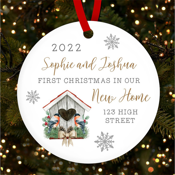First In Your New Home Round Personalised Christmas Tree Ornament Decoration