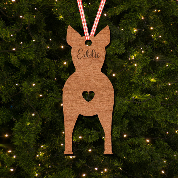 Miniature Bull Terrier Dog Bauble Ornament Christmas Tree Decoration