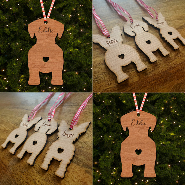 Flat Coated Retriever Dog Bauble Ornament Personalised Christmas Tree Decoration