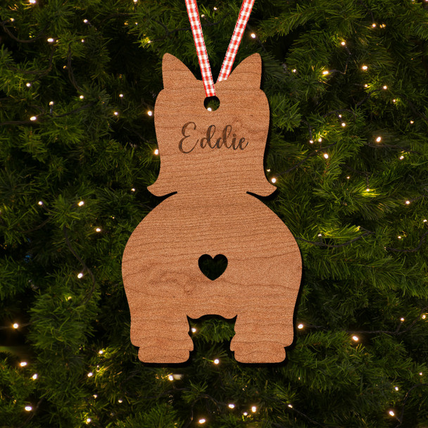 Silky Terrier Dog Bauble Dog Bum Ornament Personalised Christmas Tree Decoration