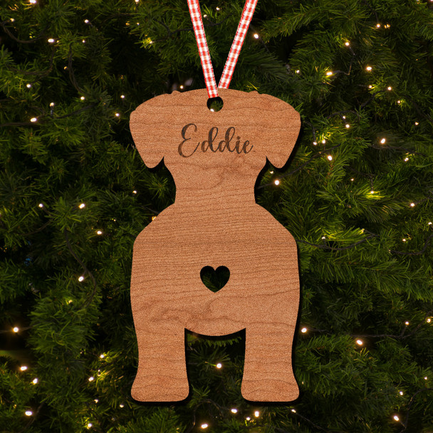 Welsh Terrier Dog Bauble Dog Bum Ornament Personalised Christmas Tree Decoration