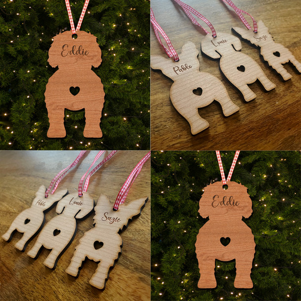 Sheepadoodle Dog Bauble Dog Bum Ornament Personalised Christmas Tree Decoration