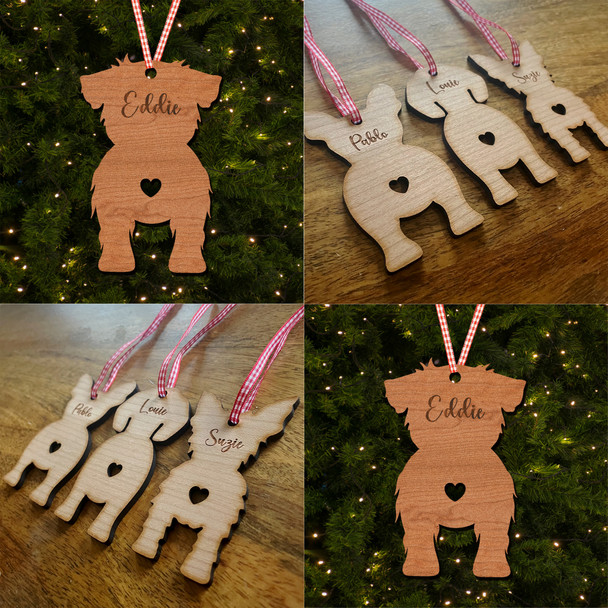 Silky Poo or Poolky Dog Bauble Ornament Personalised Christmas Tree Decoration