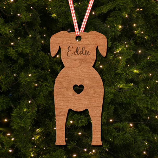 Blue Lacy Dog Bauble Dog Bum Ornament Personalised Christmas Tree Decoration