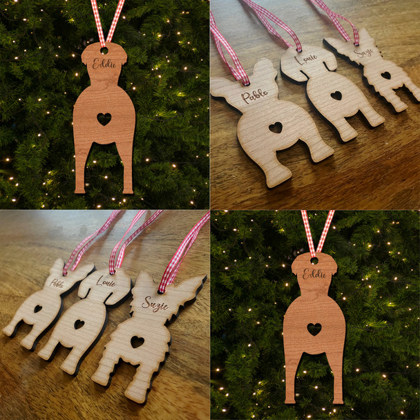 Greyhound Dog Bauble Dog Bum Ornament Personalised Christmas Tree Decoration