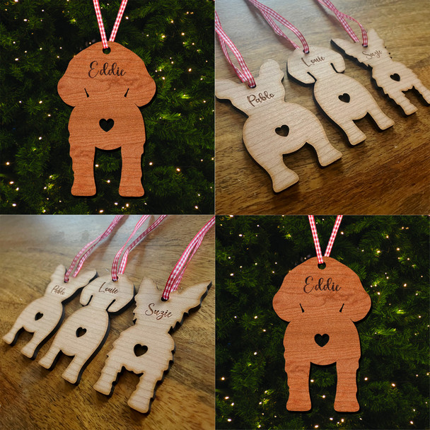 Brittany Dog Bauble Dog Bum Ornament Personalised Christmas Tree Decoration