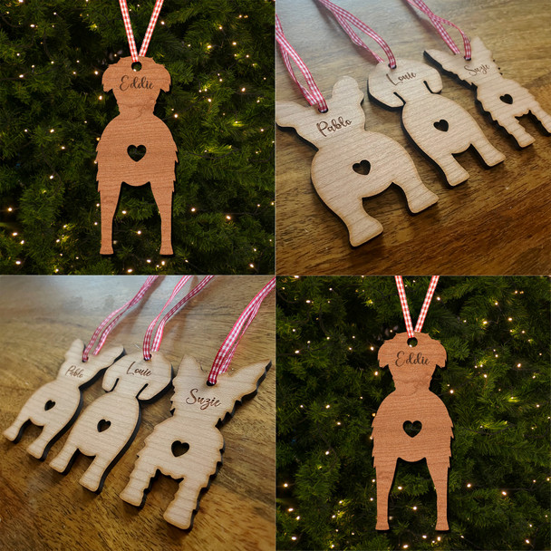 Irish Wolfhound Dog Bauble Ornament Personalised Christmas Tree Decoration