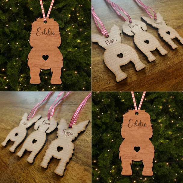 Tibetan Terrier Dog Bauble Ornament Personalised Christmas Tree Decoration