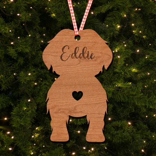 Maltese Dog Bauble Dog Bum Ornament Personalised Christmas Tree Decoration