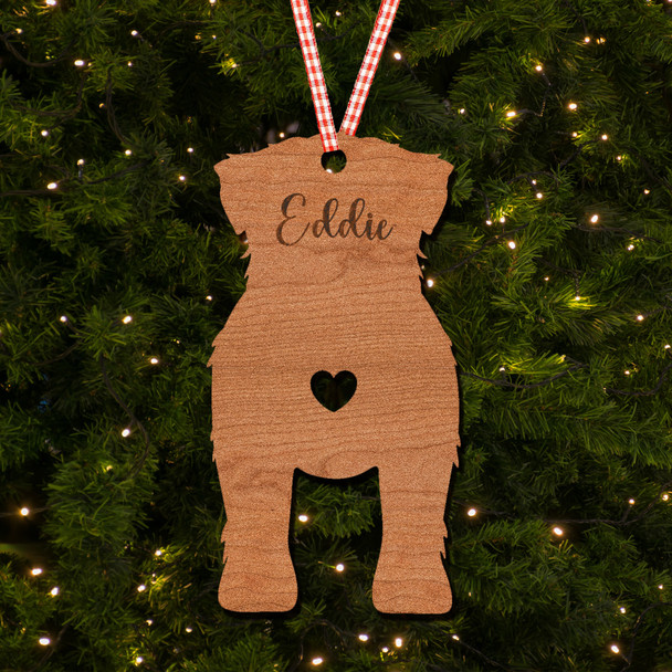 Wheaten Dog Bauble Dog Bum Ornament Personalised Christmas Tree Decoration