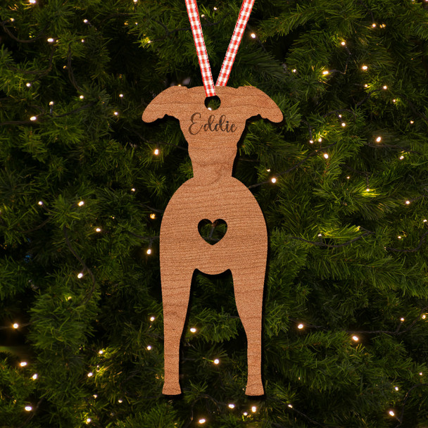 Whippet Dog Bauble Dog Bum Ornament Personalised Christmas Tree Decoration