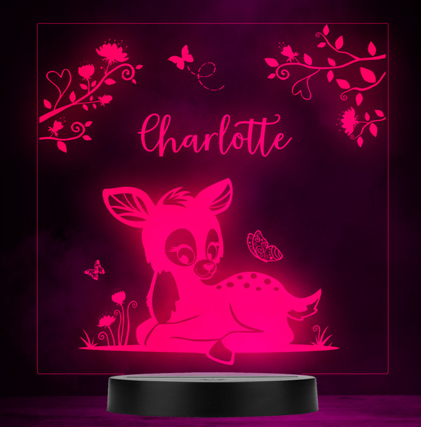 Baby Fawn Bambi Deer Personalised Gift Colour Changing Led Lamp Night Light