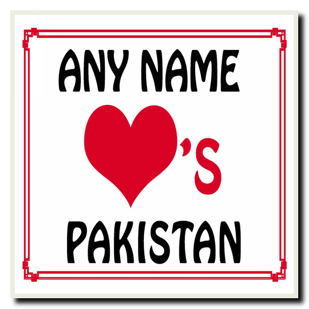 Love Heart Pakistan Personalised Coaster