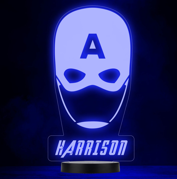 Captain America Mask Marvel Superhero Colour Change Lamp Night Light