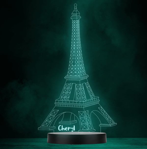 Eiffel Tower Paris Personalised Gift Colour Changing Led Lamp Night Light