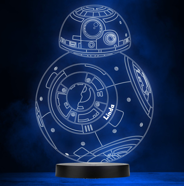 Star Wars BB8 Robot Android Personalised Gift Colour Change Led Lamp Night Light