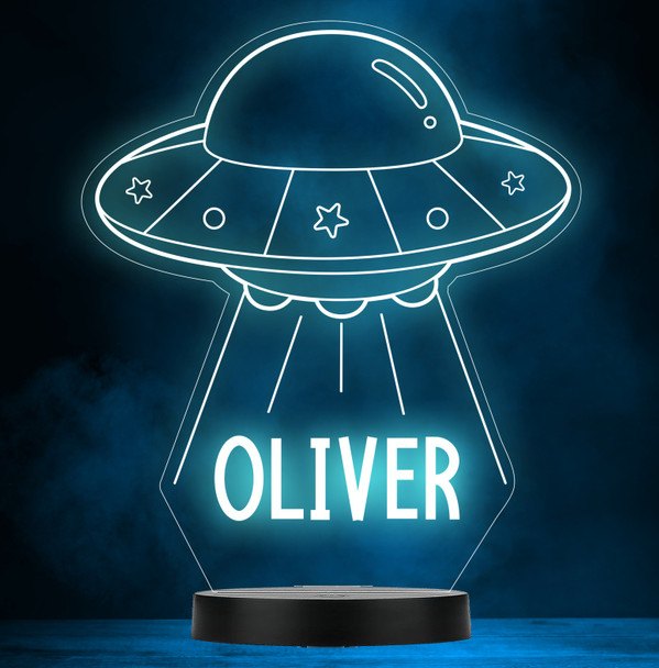 Ufo Alien Spacecraft Spaceship Space Personalised Colour Change Lamp Night Light