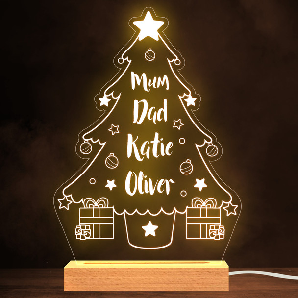 Christmas Tree Family Names Home Gift Personalised Gift Lamp Night Light