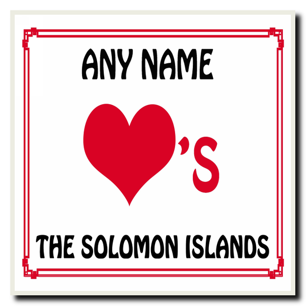 Love Heart The Solomon Islands Personalised Coaster