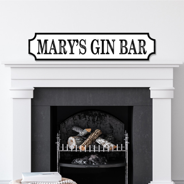Any Name's Gin Bar Pub Any Colour Any Text 3D Train Style Street Home Sign