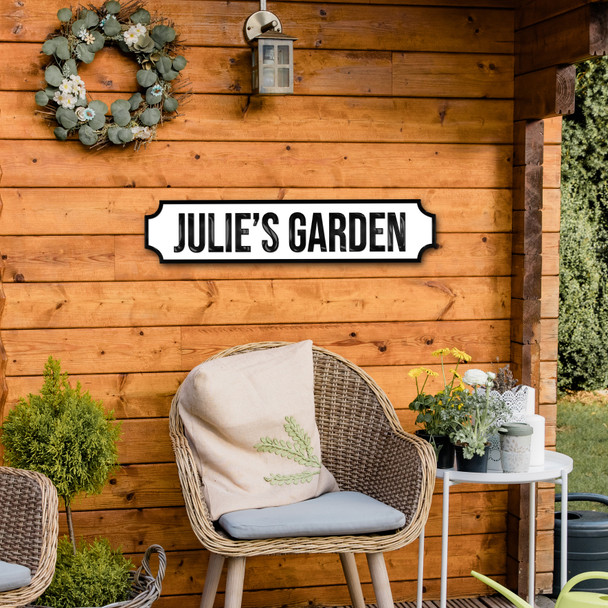 Name Garden Gardener Hobby Home Any Colour Text 3D Train Style Street Home Sign