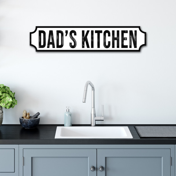 Dad's Kitchen Family Funny Any Colour Any Text 3D Train Style Street Home Sign