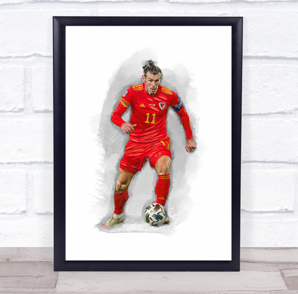 Footballer Gareth Bale Wales Cymru Football Player Watercolour Wall Art Print