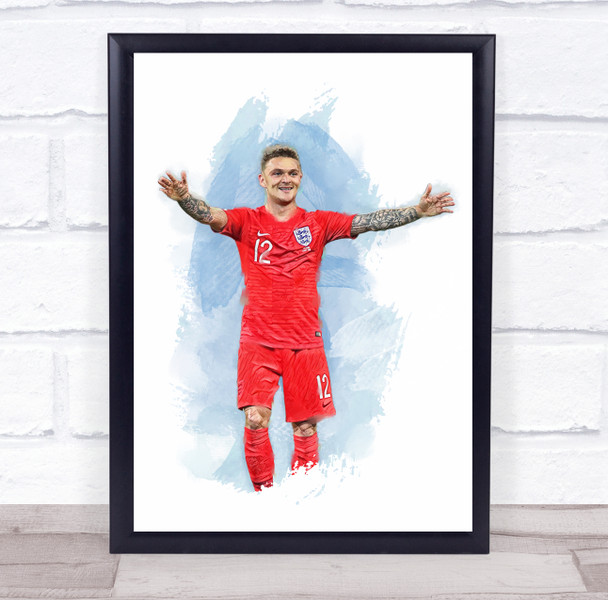 Footballer Kieran Trippier Football Player Watercolour Wall Art Print