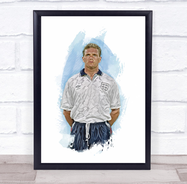 Footballer Paul Gascoigne Football Player Watercolour Wall Art Print