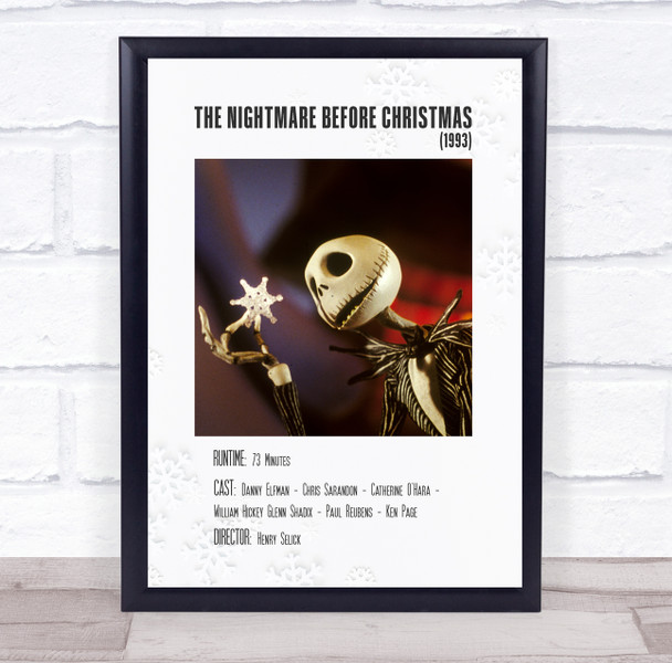 The Nightmare Before Christmas Polaroid Movie Vintage Film Wall Art Poster Print