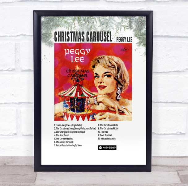 Peggy Lee Christmas Carousel Music Polaroid Vintage Music Wall Art Poster Print