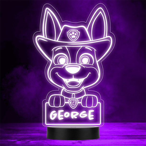 Kids Tracker's Head Paw Patrol Personalised Gift Colour Change LED Night Light