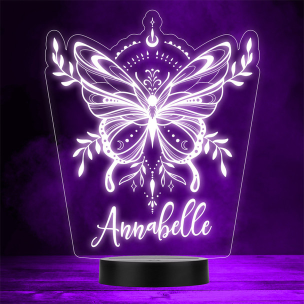 Mystic Butterfly With Moon Personalised Gift Colour Change LED Lamp Night Light