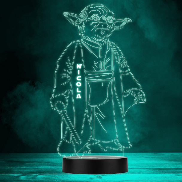 Star Wars Yoda Light Saber Character Personalised Gift Any Colour Night Light