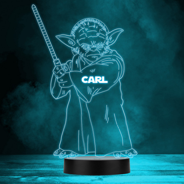 Star Wars Character Yoda Personalised Gift Colour Changing LED Lamp Night Light