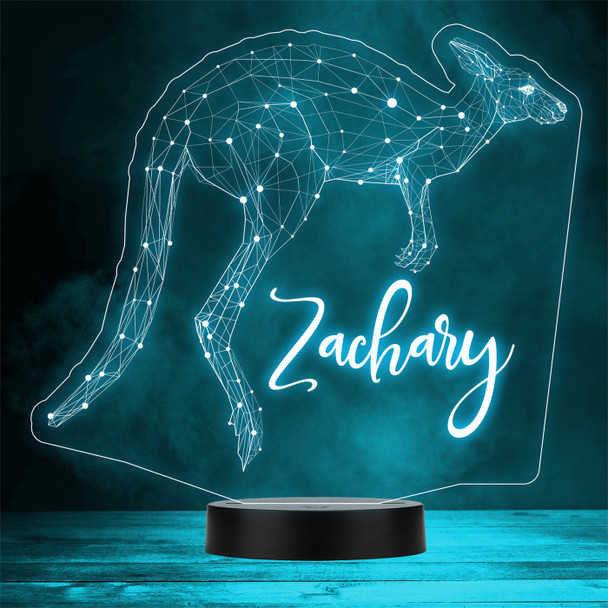 3D Style Kangaroo Jumping Personalised Gift Colour Changing LED Lamp Night Light