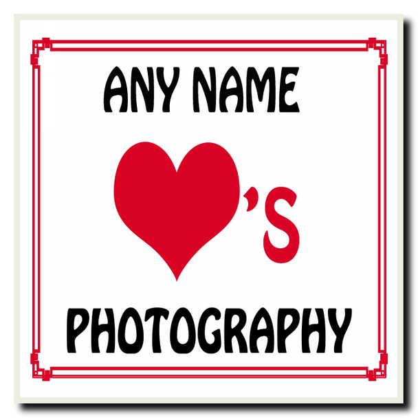Love Heart Photography Personalised Coaster