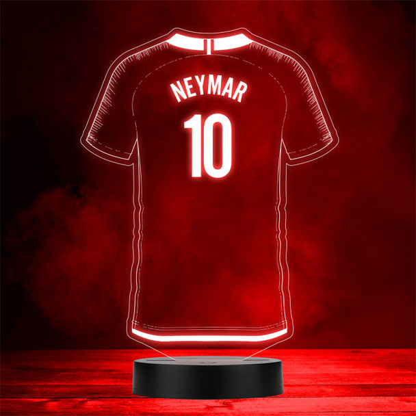 Football Shirt Neymar Sports Fan World Cup Personalised Gift Colour Night Light