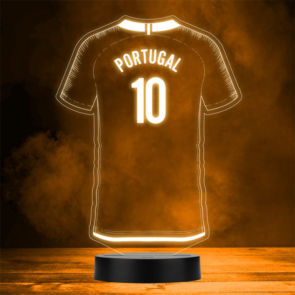 Football Shirt Portugal Sports Fan World Cup Custom Gift Colour Night Light