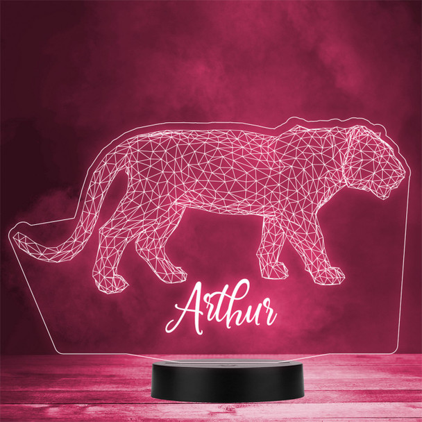 3D Style Tiger Geometric Personalised Gift Colour Changing LED Lamp Night Light