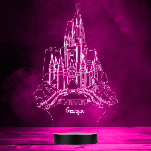 Princess Prince Castle Fairytale Personalised Gift Colour Change LED Night Light