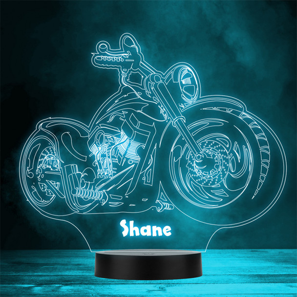 3D Style Chopper Motorbike Personalised Gift Colour Change LED Lamp Night Light