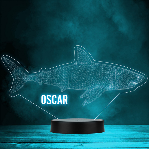 3D Shark Sealife Underwater Personalised Gift Colour Change LED Lamp Night Light