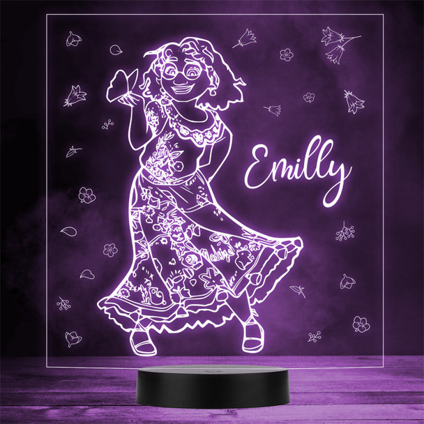 Encanto Mirabel Holding Butterfly Flowers Personalised Gift Colour Night Light