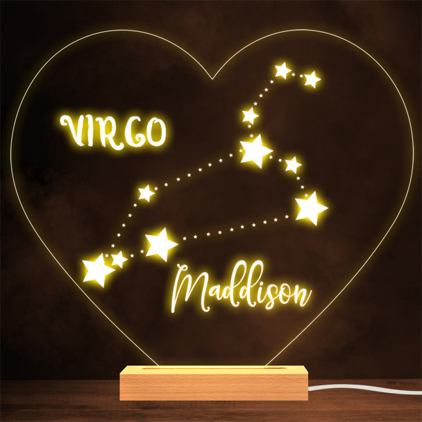 Constellations Zodiac Sign Virgo Personalised Gift Lamp Night Light