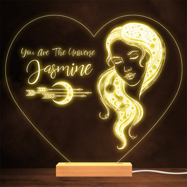 Galaxy Girl Heart Gothic Mystic Personalised Gift Lamp Night Light
