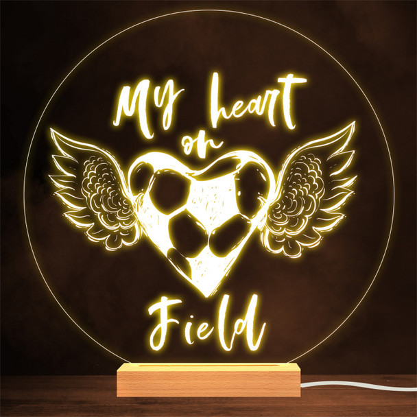 Heart Football Wings World Cup Personalised Gift Lamp Night Light
