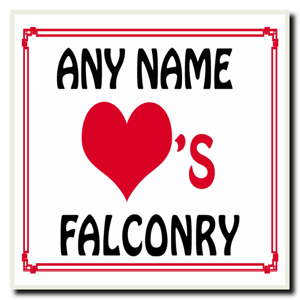 Love Heart Falconry Personalised Coaster