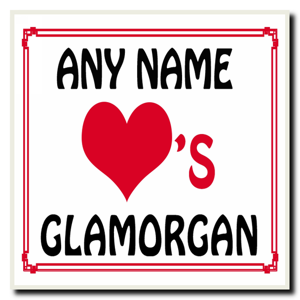 Love Heart Glamorgan Personalised Coaster